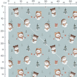 Tissu - Bonhommes neige et cadeaux 2