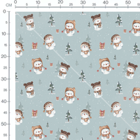 Tissu - Bonhommes neige et cadeaux 2