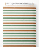 Tissu - Rayures vintage vertes et brunes