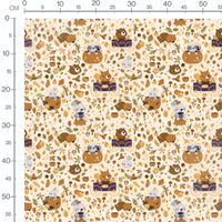 Tissu - Animaux mignons automne