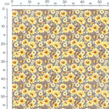 Tissu - Tournesols et papillons orange