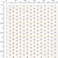 Tissu - Théières pastel aquarelle