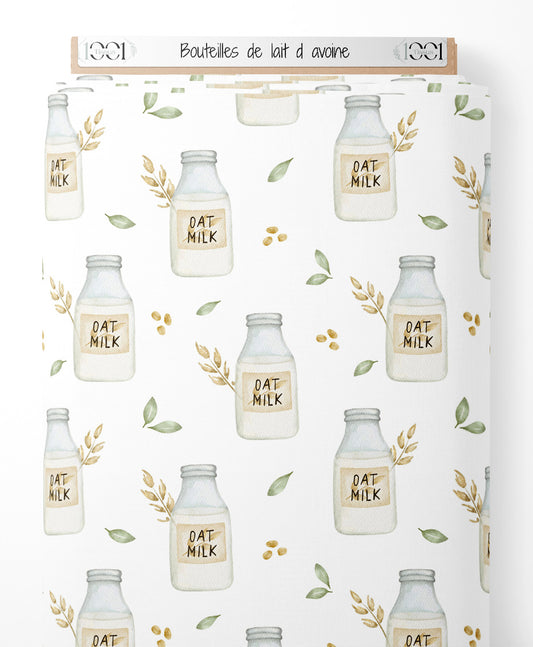 Tissu - Bouteilles de lait d'avoine