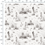 Tissu - Sirènes grises et coraux