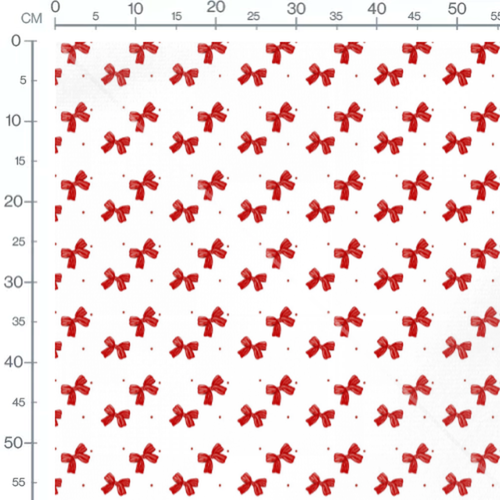 Tissu - Nœuds rouges et pois