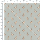 Tissu - Chevaux beiges et fleurs pastel