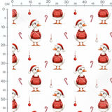 Tissu - oie de Noel pull rouge