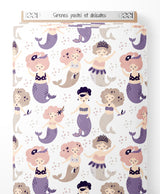 Tissu - Sirènes pastel et délicates