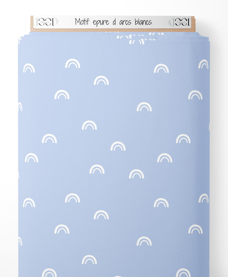 Tissu - Motif épuré d'arcs blancs