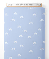 Tissu - Motif épuré d'arcs blancs