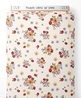 Tissu - Bouquets colorés sur crème