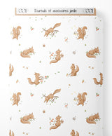 Tissu - Écureuils et accessoires jardin