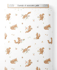 Tissu - Écureuils et accessoires jardin