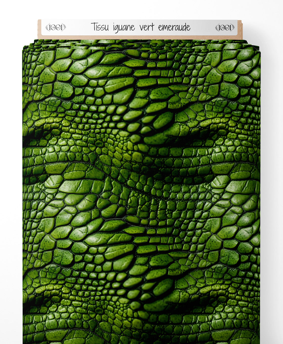 Tissu - iguane vert emeraude