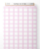 Tissu - Quadrillage rose et blanc