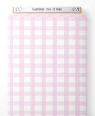 Tissu - Quadrillage rose et blanc