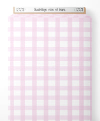 Tissu - Quadrillage rose et blanc