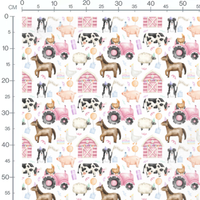 Tissu - Fête des animaux sur blanc 2