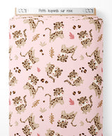 Tissu - Petits léopards sur rose