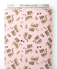 Tissu - Petits léopards sur rose