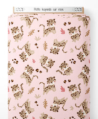 Tissu - Petits léopards sur rose