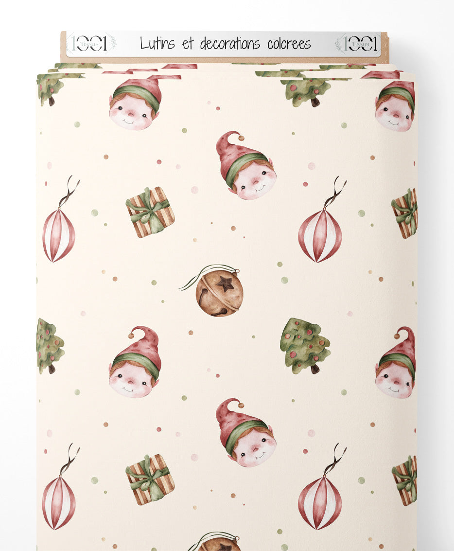 Tissu - Lutins et décorations colorées