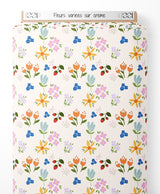 Tissu - Fleurs variées sur crème
