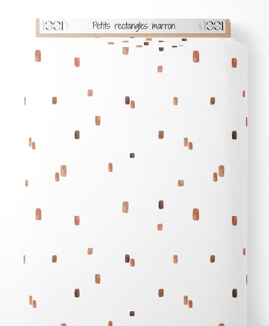 Tissu - Petits rectangles marron