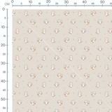 Tissu - Chouettes beige sur fond crème