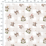 Tissu - Oursons chapeaux de Noël