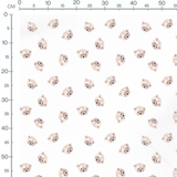 Tissu - Oursons beige sur blanc