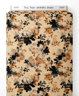 Tissu - fleurs abstraites brunes