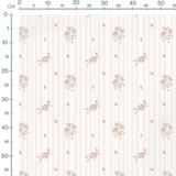 Tissu - Roses et rayures beiges