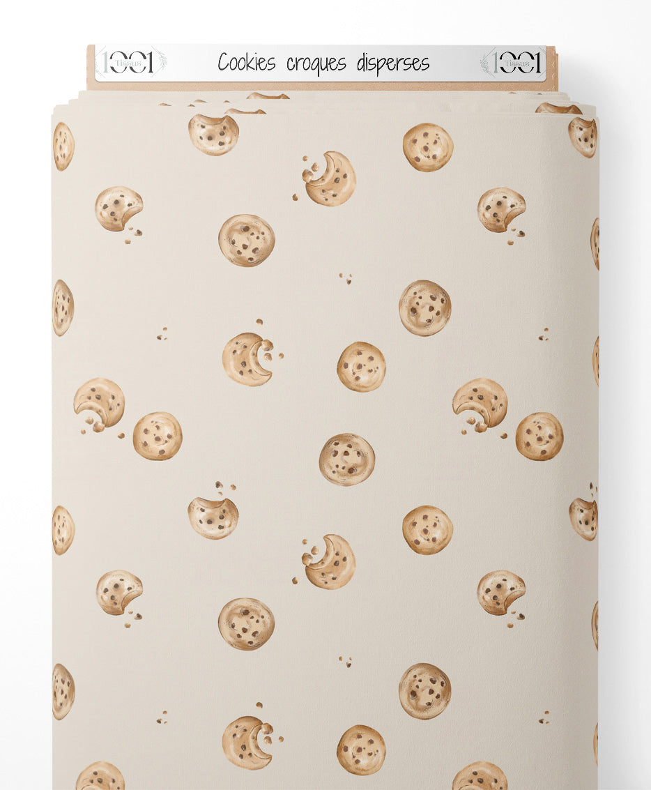 Tissu - Cookies croqués dispersés