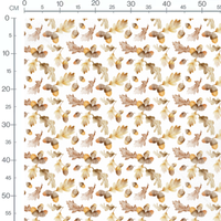 Tissu - Glands et feuilles beige