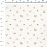 Tissu - Faune pastel et herbes vertes