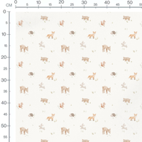 Tissu - Faune pastel et herbes vertes