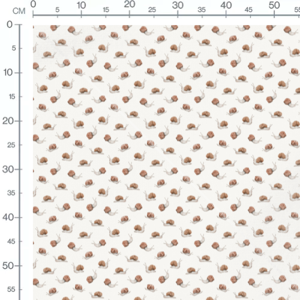 Tissu - Escargots bruns aquarelle