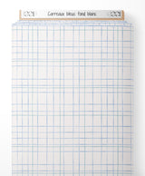 Tissu - Carreaux bleus sur fond blanc