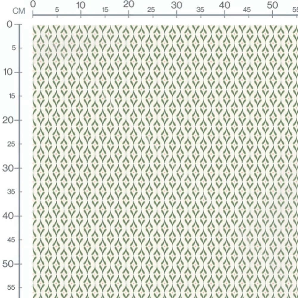 Tissu - Feuilles vertes et cercles