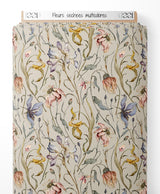 Tissu - Fleurs séchées multicolores