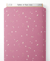 Tissu - Papillons et fleurs roses