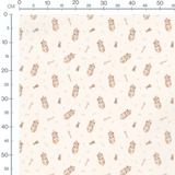 Tissu - Oursons bruns et jouets clairs