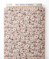 Tissu - Fleurs blanches et branches