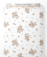 Tissu - Bouquets de roses marron