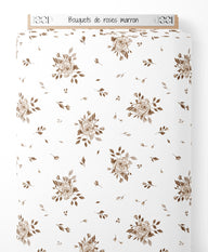 Tissu - Bouquets de roses marron