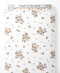 Tissu - Bouquets de roses marron