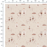 Tissu - Lamas à collerettes géométriques