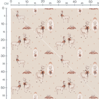 Tissu - Lamas à collerettes géométriques