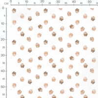 Tissu - Cupcakes sur fond blanc